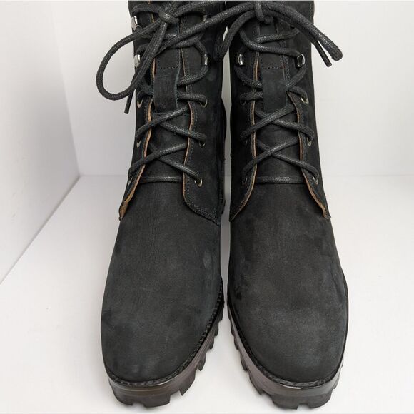 Rachel Comey Rollick Black Suede Lace-Up Combat Block Heel Boots Womens 10 - Picture 7 of 10